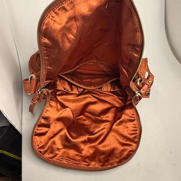 Vintage SABINA NEW YORK Tan Brown Leather Crossbody Bag Foldover Zip Top EUC - Picture 6 of 15